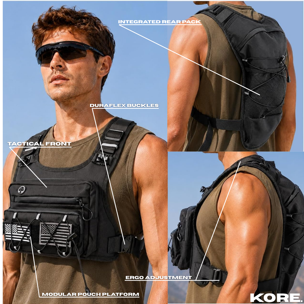 Tactical Bag Front Chest Rig Vest Backpack